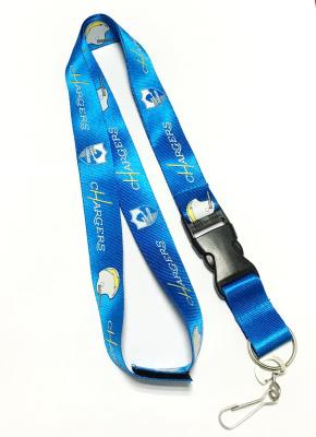 China Colorful Shiny Flat Nylon Personalised Neck Strap With Velcro / Safety Buckle for sale