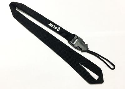 China Cool Custom Polyester Lanyards Simple Black Plastic Buckle String Name Badge Lanyard for sale