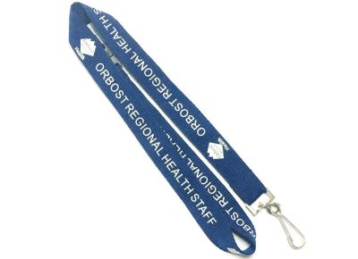 China Deep Blue Requested Breakaway Neck Lanyards , Screen Printed Lanyards For Women for sale