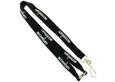 China Swivel Hook Black Personalised Neck Strap , Neck Key Strap With Silk Screen Printing for sale