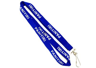 China J Hook Custom Polyester Lanyards Navy Blue Requested Design Free Artwork for sale
