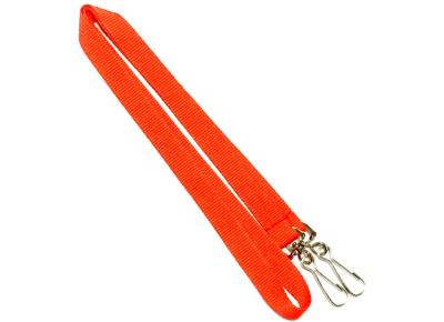 China Red Polyester Safety Neck Lanyards Blank Double Attachments Size 900*15mm for sale