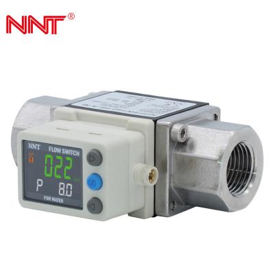 China 3 Color Digital Water Flow Meters 2 Display Water Flow Sensor 0 To 90°C Paddle Flow Switch Control for sale