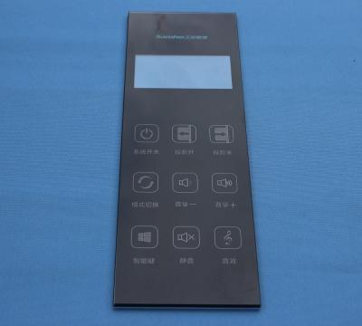 China Hot Sale Anti-fingerprint Black Silkscreen Printed Tempered Glass for Smart Theater for sale