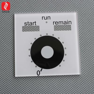 China China Factory OEM 2mm Thickness 86x86mm Low Iron Glass with Customized Design for Instrument for sale