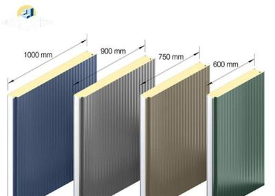China Fire Resistance Sandwich Metal Roof Panels , Rockwool Sandwich Panel With Smooth Edge for sale