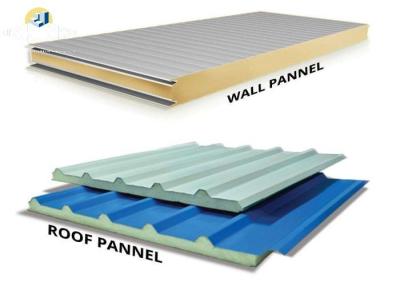 China el panel prepintado aislado 100m m del tejado del bocadillo de la PU de los paneles de bocadillo del metal en venta