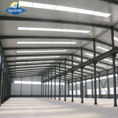 China Prefabricated Long Span Steel Construction Warehouse Single Double Slope Roof Fabrication for sale