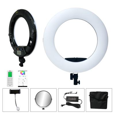 China RGB Selfie 18 Inch LED Ring Light Full CCT 2800 9990k With Tripod Stand for sale