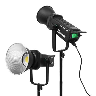 China 200w Dimmable Bi Color Led Spot Cob Video Light 2700k 7500k Studio Flashing Lights With Softbox for sale