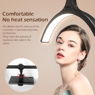 China Warm Smd 448pcs LED Half Moon Light 6000lux Hair Salon Photo Lighting Set With Holder for sale