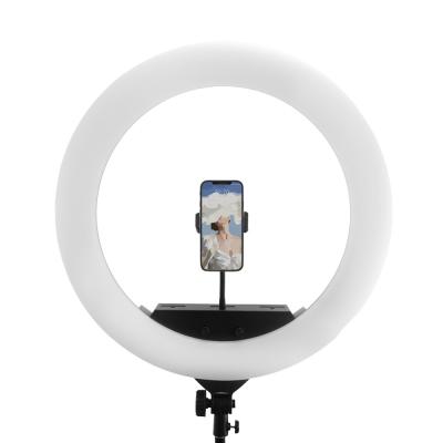 中国 Bi Color 22 inch Ring Light Eyelash Extension Led Lamp With Remote 5500k Makeup Lighting Kit 販売のため