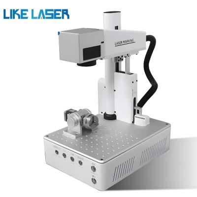 China Fiber Laser Marking Machine 20W 30W for PVC ID Card Jewelry Dag Tag Watch All-in-One for sale