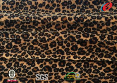 China Tela del terciopelo del poliéster de la piel de imitación del leopardo para la ropa de moda 180GSM en venta