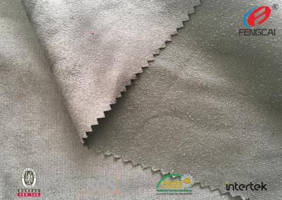 China Warp Knitting Microfiber Suede Upholstery Fabric , Silver Poly Suede Fabric for sale