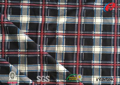 China Custom Design Polyester Tricot Knit Fabric Check Printed 3-4 Grade Colour Fastness for sale