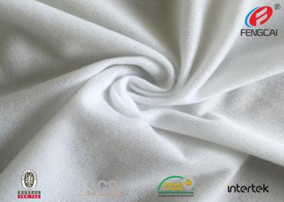 China Wrinkle Free Brushed Poly Jersey Fabric , White Swimwear Tricot Fabric for sale