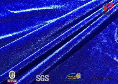 China 250gsm Ks Royal Blue Stretch Velvet Fabric , Stretch Velvet Material 75D+40D for sale