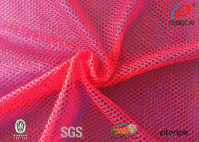 China 50d FDY 2X2 Wicking Mesh Fabric , Semi - Dull  Red Sport Clothing Fabric for sale