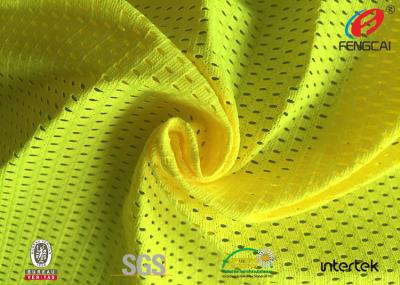 China Breathable Tricot Knitted Safety Yellow Fabric Fluorescent Cloth Free Sample for sale