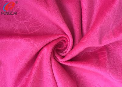 China Super Soft Polyester Minky Plush Fabric , Embossed Velboa Fabric For Making Toy for sale