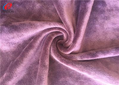 China Stretch Plain Dyed Micro Purple Velvet Fabric , Super Soft Blanket Fabric for sale
