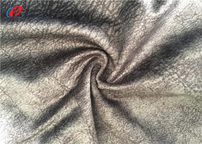 China Upholstery 100% Polyester Brushed Fabric , Gray Printed Sofa Velvet Fabric for sale