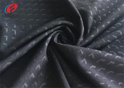 China Embossed Weft Knitted Polyester Spandex Fabric , Black Colour Sports Lycra Fabric for sale