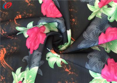 China Customized Flower Printing 87 Polyester 13 Spandex Fabric , Swimwear Fabric for sale
