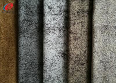 China Microfiber Sofa Velvet Upholstery Fabric 100 Polyester Embossed Burnout for sale