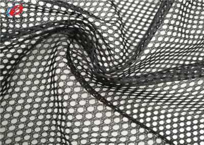 China Big Hole Black Sportswear Mesh Fabric , Stretched Athletic Apparel Fabric for sale