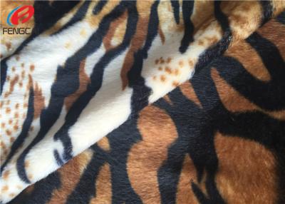 China Plain Dyed Polyester Velvet Fabric With Animal Design Printed For Upholstery for sale