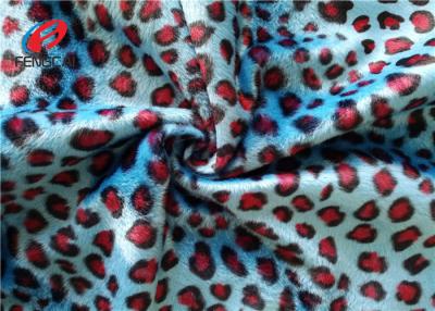 Chine Tissu de cheveux courts de velours de Velboa de tissu de tapisserie d'ameublement de velours de polyester d'impression de léopard à vendre