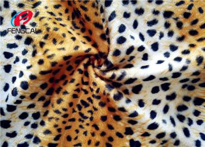 China Leopard Printed 144 F 100% Polyester Velvet Fabric Velboa Blanket 240 GSM Customized for sale