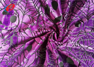 China Pumpkin Printed Burnout Velvet Polyester Spandex Fabric For Christmas Dress for sale