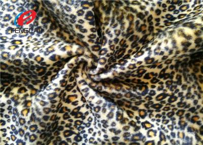 China Leopard Printed 100% Polyester Velvet Fabric , Crushed Upholstery Velvet Fabric for sale