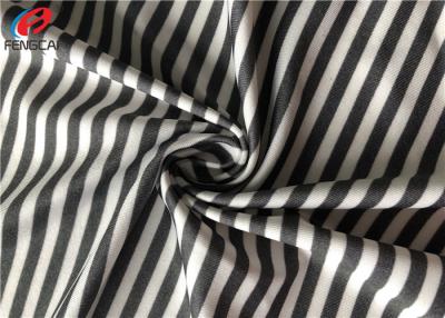 中国 Tシャツのためのしまのある印刷された4つの方法Lycraのよこ糸によって編まれる生地ポリエステル スパンデックスの生地 販売のため