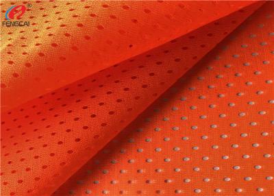 China Flameproof Fluorescent Mesh Material Fabric Orange Polyester Fabric For Safety Vests for sale