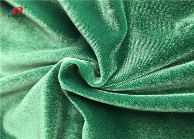 China Shiny Green Warp Knitted Polyester Elastane Fabric For Garment Dress Blanket for sale