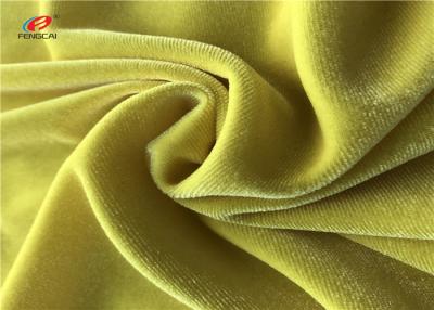 China A urdidura amarela da cor fez malha a tela de pilha curto da tela de veludo do spandex do estiramento para o vestuário à venda
