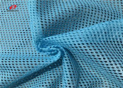 China Dry Fit Blue Colour Athletic Mesh Fabric 100% Polyester 100gsm For Sports Wear for sale