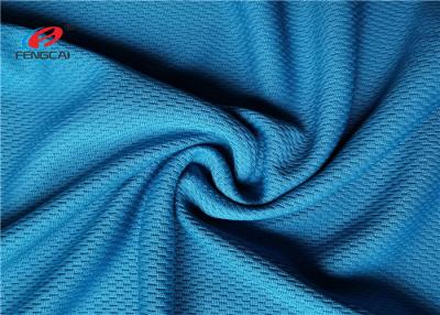 China De blauwe van het het Netwerkpiqué van het Polyesteroverhemd de Stoffenzijde Jersey breit Strook Snelle In te ademen Viscose Te koop