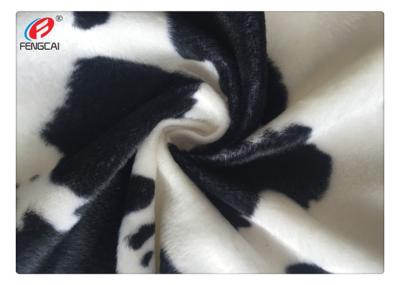 China Velboa Short Plush 100% Polyester Velvet Fabric Animal Cow Pattern Print for sale