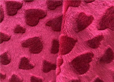 China Heart Pattern Knit DTY Brush Minky Plush Fabric 100 Polyester for sale