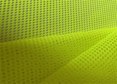 China Plain Yellow Fluorescent Mesh Fabric 100% Polyester For Traffic Safety Vest for sale