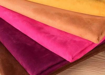 China Gebürstetes gestricktes Polyester Microfiber-Veloursleder-Gewebe für Kleidersofa zu verkaufen