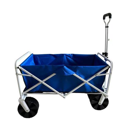 China Polyester Solid Four Wheel Foldable Garden Trolley Collapsible Lounge Wagon for sale