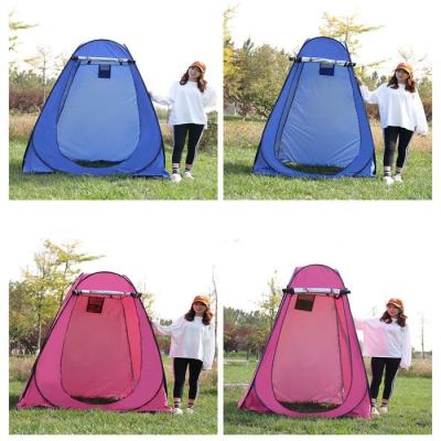 China Straight Bracing Type Pop Up Camping Changing Tent Thick Silver Coated Style for sale