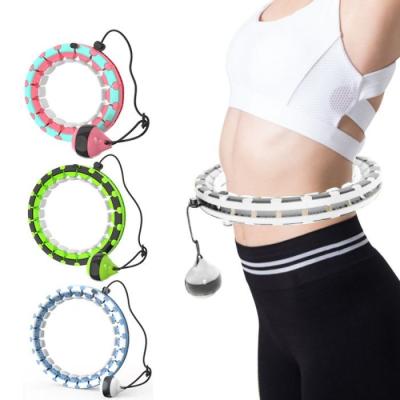 China Adjustable Size Smart Hula Hoop , Thin Waist 24 Knot Weighted Hula Hoop for sale