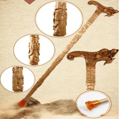 China Animal Head Handmade Wooden Walking Sticks 90cm Custom Sizes for sale